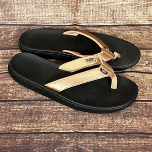 Nike Bella Kai Slip On Thong Flip Flops Sandals Rose Gold Black Womens Size 11